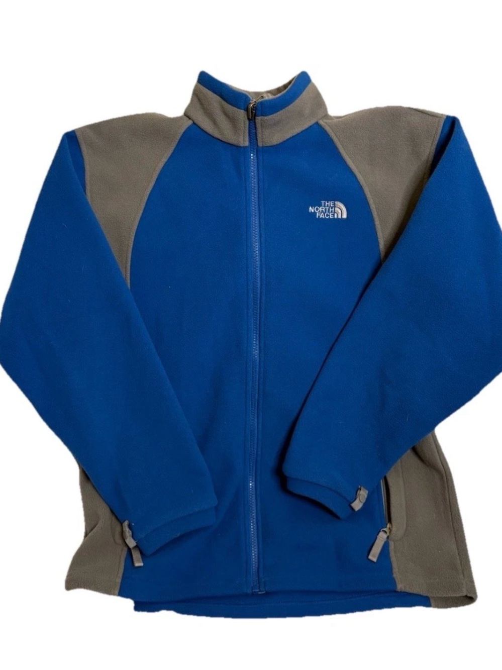 The North Face Blue/Gray Zip-Up Outdoor Fleece Jacket Men's XL